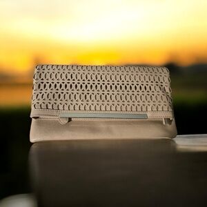 Aldo Beige Cutout Clutch